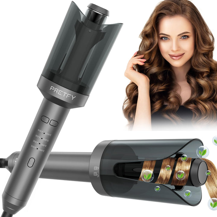 Pretfy Lockenstab Automatisch,Lockenstab Grosse Locken,Automatischer Lockenstab mit 4 Einstellbare T