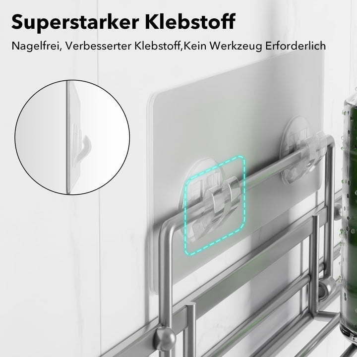 saffruff Duschablage Ohne Bohren 2 Stück Duschregal Duschkorb Badezimmer Organizer Badezimmer Regal