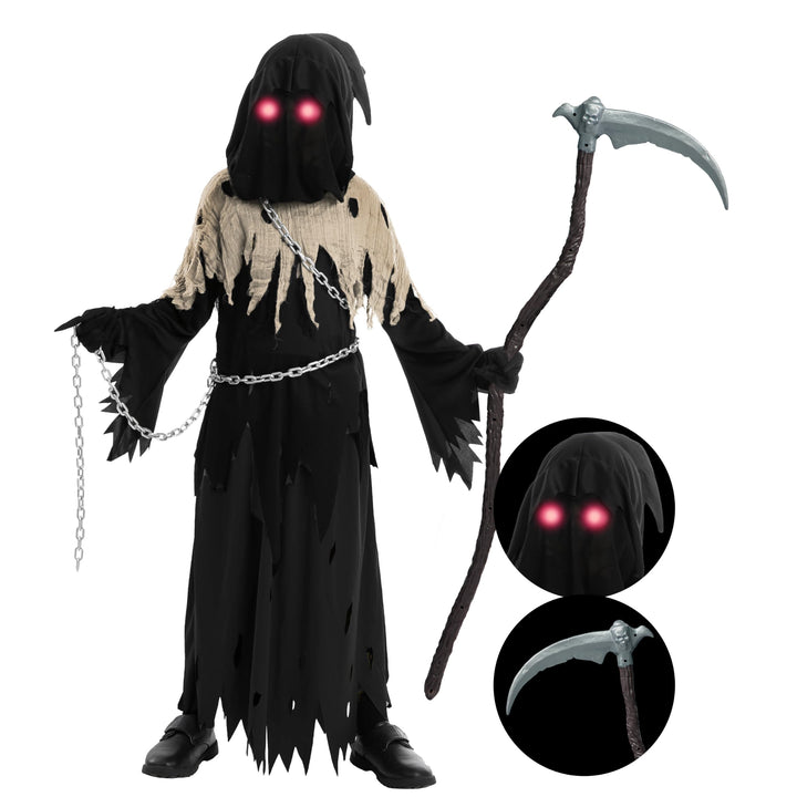 Spooktacular Creations Sensenmann Kostüm für Kinder Sensenmann Halloween Kostüm Jungen Grim Reaper B