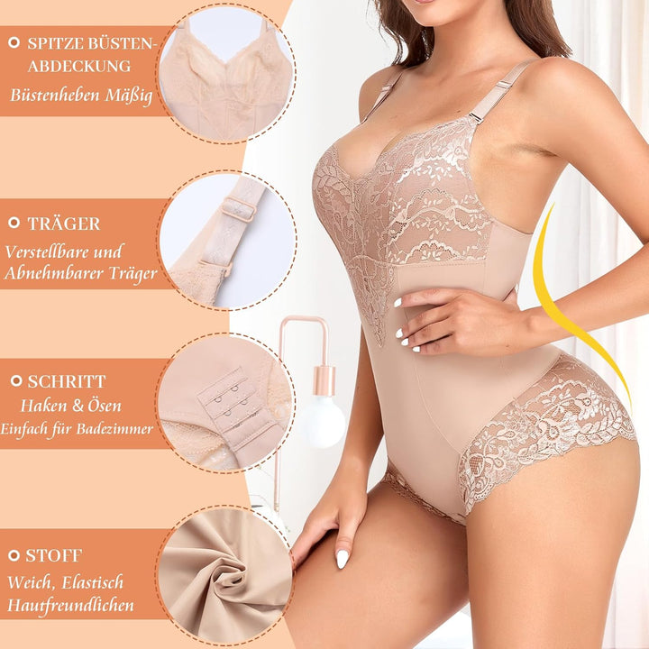 Shapewear Damen Bauchweg Body Shaper Miederslip Shaping Bodysuits Leicht Figurformende Unterwäsche U