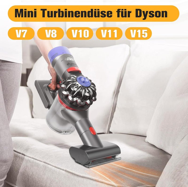 RUKHOOL Mini Turbinendüse für Dyson V7 V8 V10 V11 V15 Ersatzteile Ersatzbürste Aufsatz Staubsauger Z