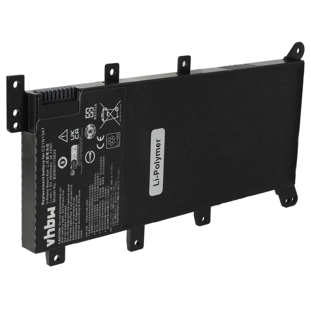 vhbw Akku kompatibel mit Asus VivoBook X555LF-3F, X555LF-XO144H, X555LF-XO188T, X555LI-1B, X555LJ No