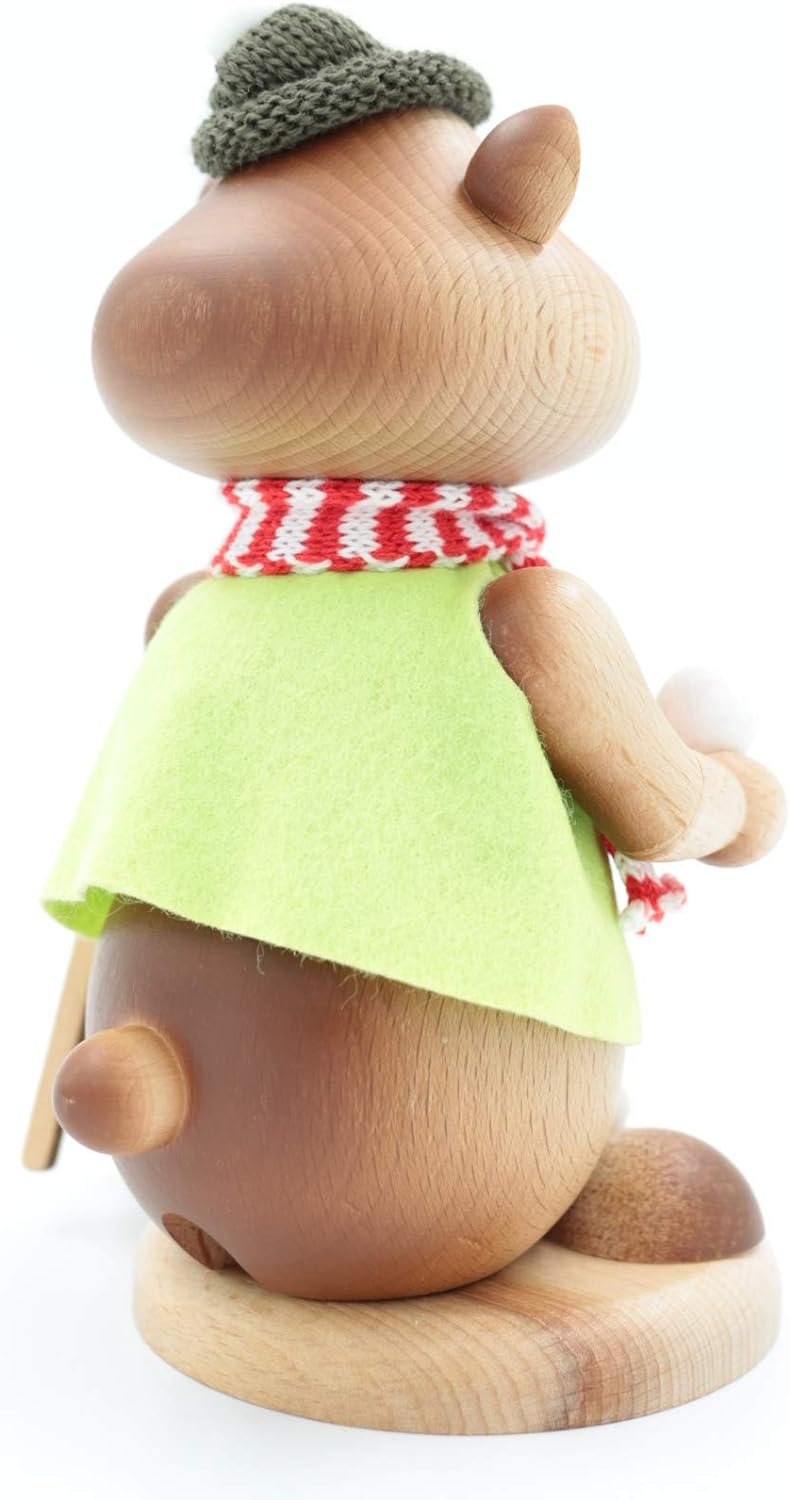 Kuhnert - Erzgebirgische Holzkunst Räuchermann Räucherfigur Hamster 18cm - Rodler, Rodler