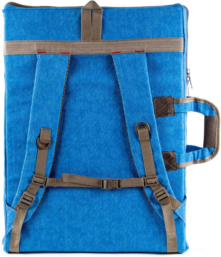 Transon Kunstmappe, Künstlerrucksack, Leinwandtasche, Gross 66 x 49,5 cm, Blau