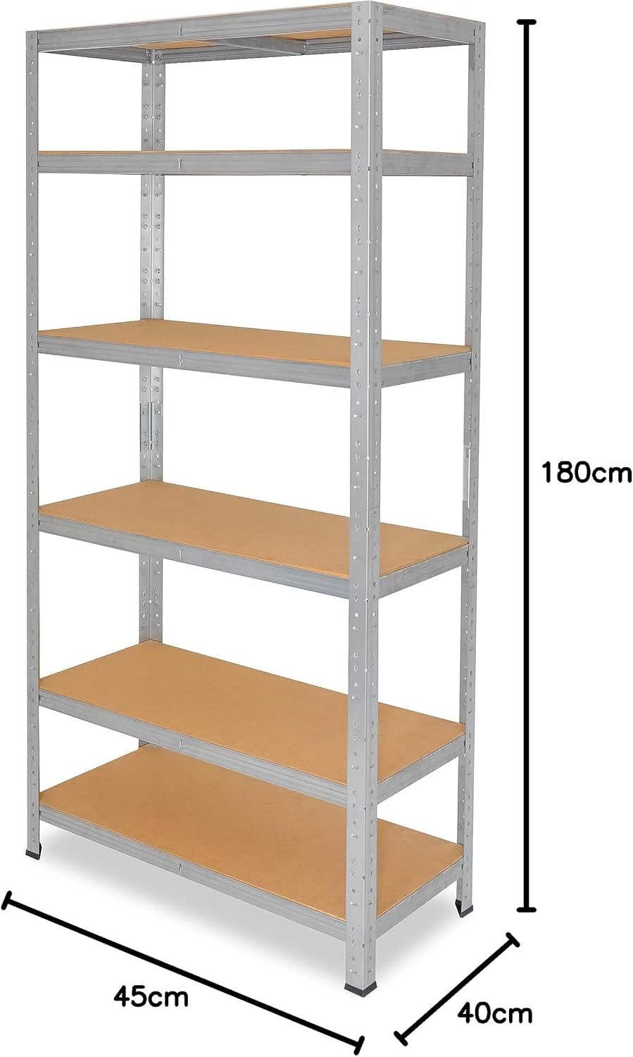 shelfplaza® 180x45x40cm Home Schwerlastregal verzinkt/Metallregal mit 6 Böden/Kellerregal Metall, Ga