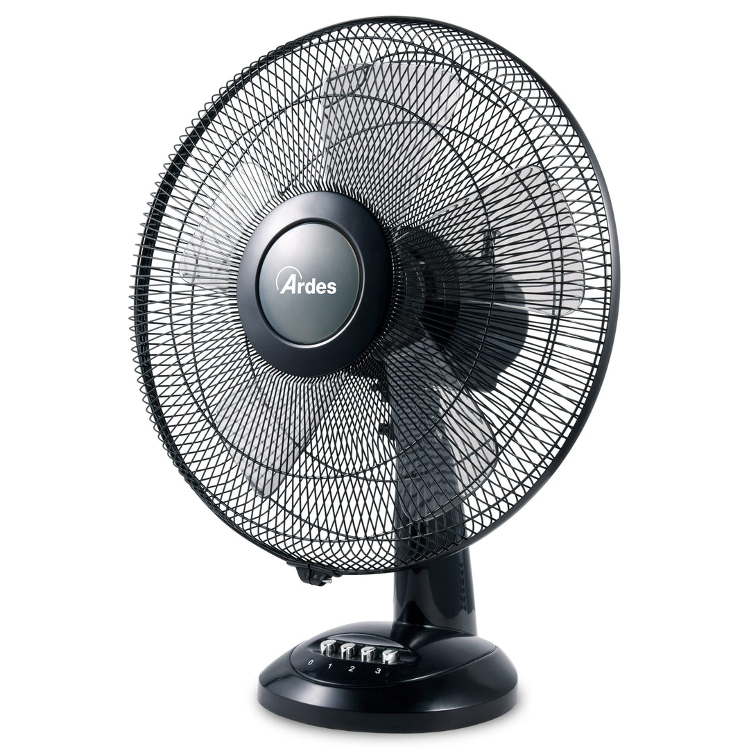 ARDES - Ardes-Tischventilator, 40 cm, 5 Flügel, oszillierend, Total Black, Ardes-Ventilator, 3 Gesch