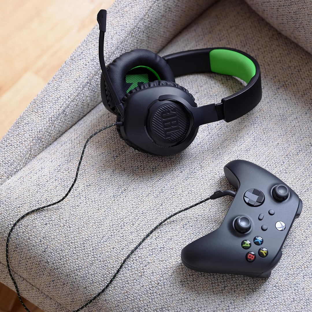 JBL Quantum 100X Over-Ear-Gaming-Headset – Wired 3,5 mm Klinke – Mit abnehmbarem Boom-Mikrofon – Kom
