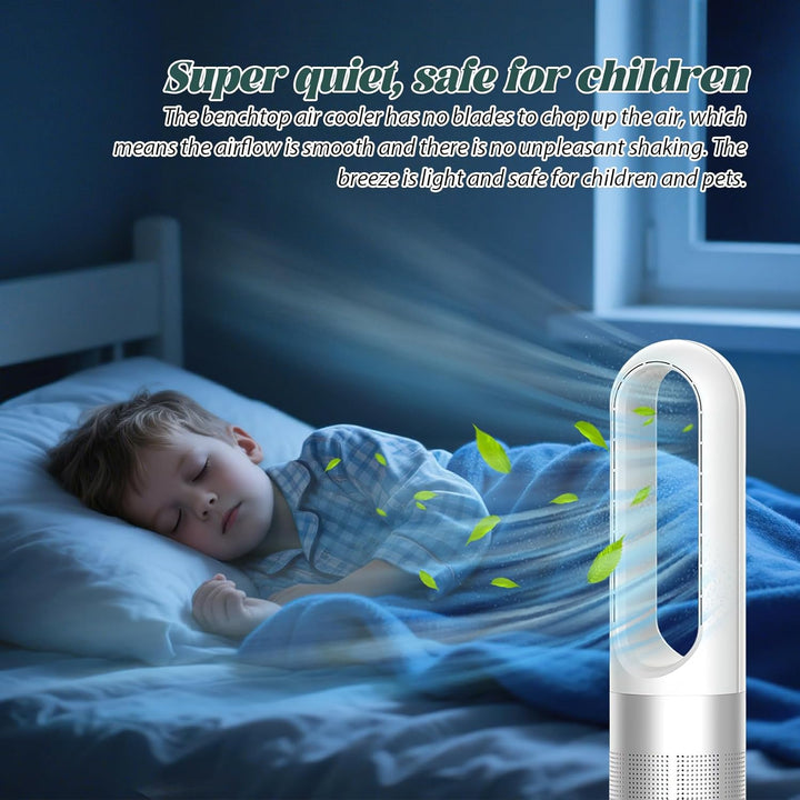 Säulenventilator, ohne Flügel, 18 Zoll – leiser Ventilator mit Ionisator, Fernbedienung 5 m, 8 Gesch