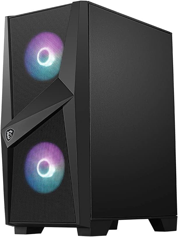 MSI MAG FORGE 100R Mid-Tower ATX Gehäuse (2x USB 3.1 Anschluss, 2x 120mm A-RGB Fan und 1x 120mm Fan