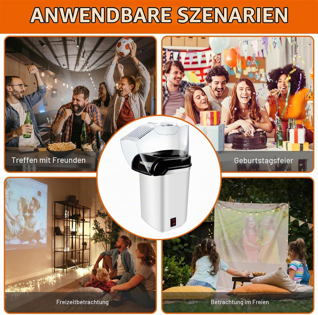 Popcornmaschine, Mini Popcorn Maker, Elektrische Popcornmaschine, Für Zuhause, 2 Minuten Schnelles,