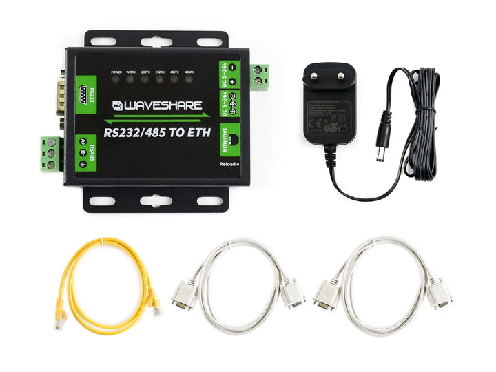 Waveshare Industrial RS232/RS485 to Ethernet Converter Dual Serial Ports TCP Server TCP Client UDP S