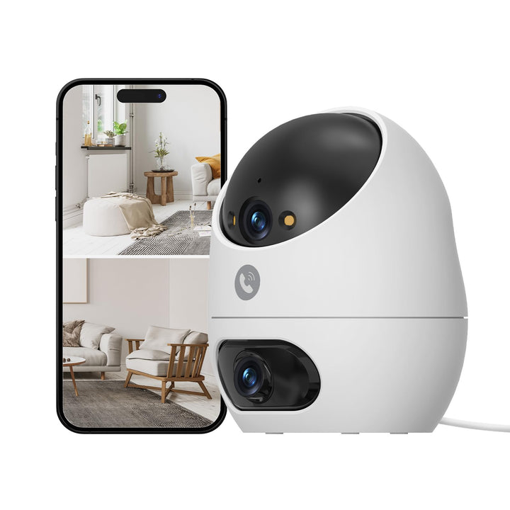 Beans View 3K+3K (5MP+5MP) Innenkamera Zwei Objektiven für Überwachung und Sicherheit, 2,4 GHz WLAN,