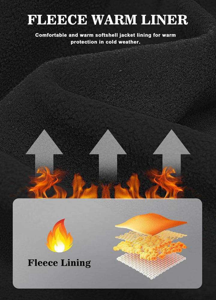 ATLASLAVA Damen Softshelljacke Wasserdichte Atmungsaktive Leichte Fleece Kapuze Übergangsjacke Laufe