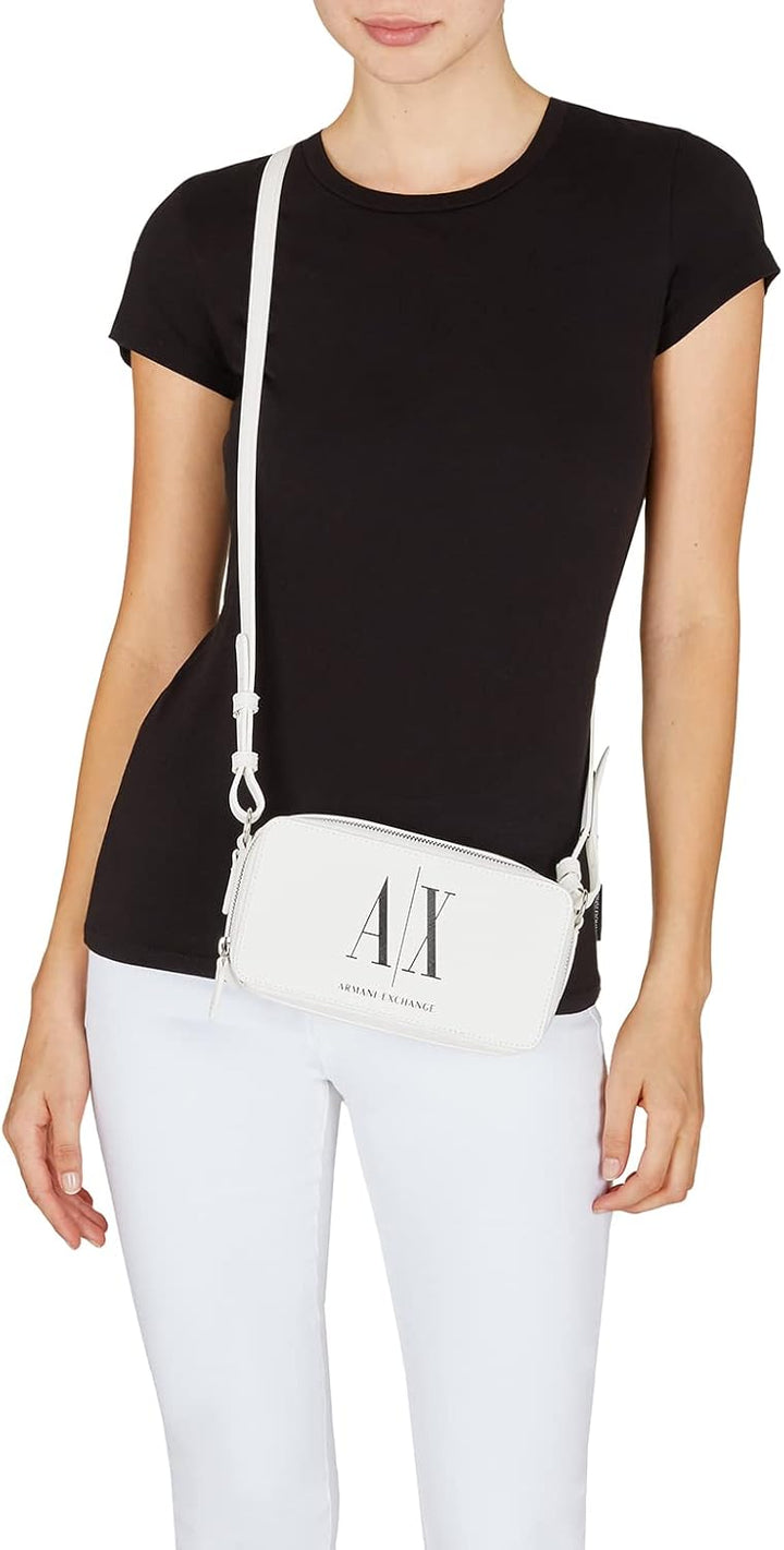 Armani Exchange Icon, Sustainable, Zip Around Camera Case Weiss, Weiss