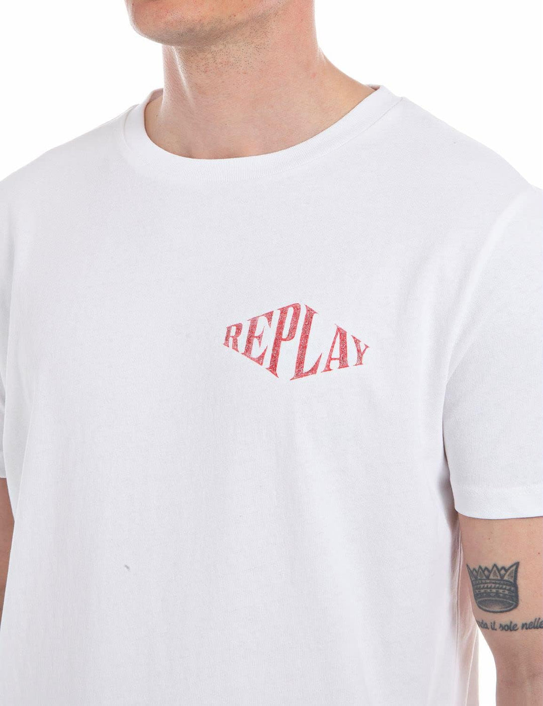 Replay Herren T-Shirt S Optical White 001, S Optical White 001