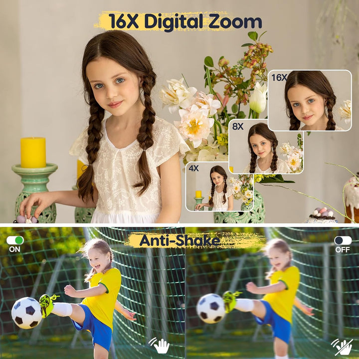 Digitalkamera 1080P 44MP Fotokamera Fotoapparat mit 32G Karte 16X Digitalzoom Digital Kamera mit Bat
