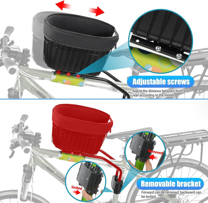Hundefahrradkorb Hundekorb für das Fahrrad, Fahrradkorb für Hunde mit Sicherheitsgurt Mountainbike E