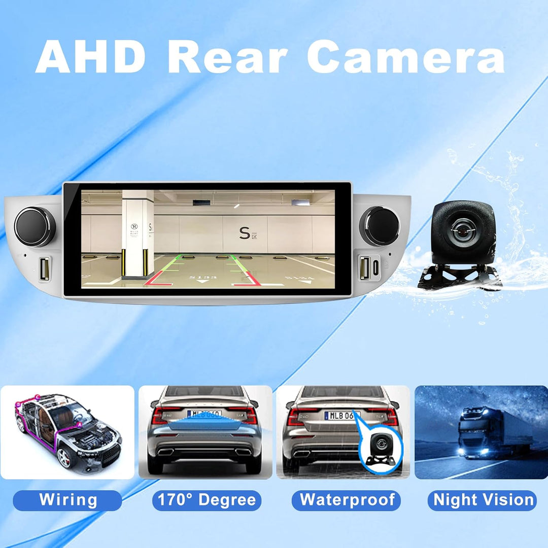 Autoradio für FIAT 500 2007-2015 mit Android Auto und CarPlay Wireless, RDS Car Radio Android 13 Ste