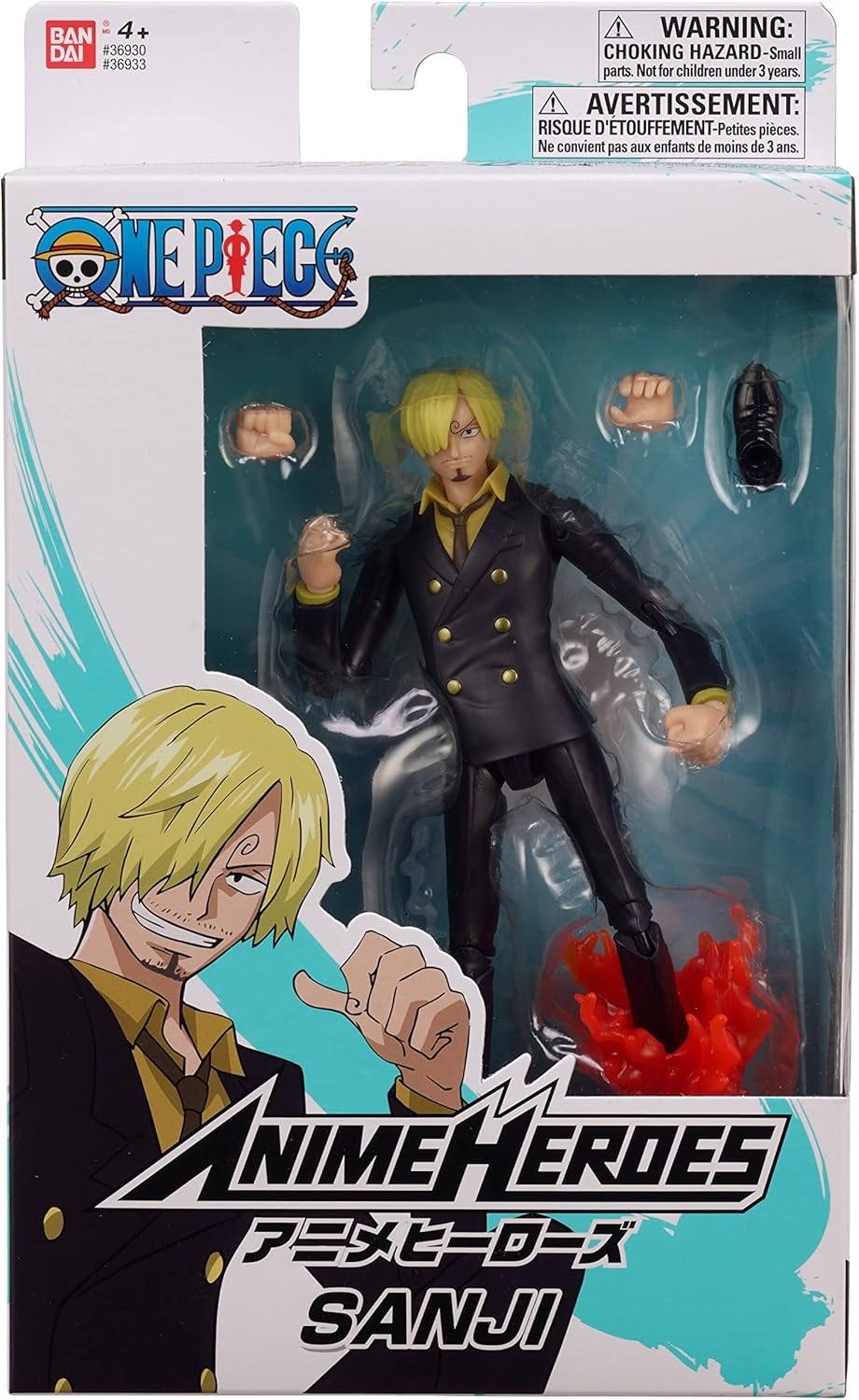 BANDAI – Anime Heroes – One Piece – Anime Heroes Figur 17 cm – Sanji – 36933, Sanji