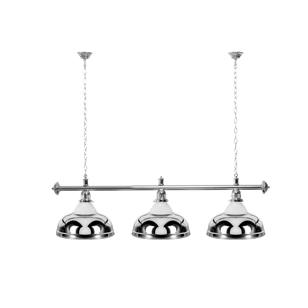 Billiard-Royal Billardlampe mit 3 Schirmen Silber silberfarbene Halterung als Hängelampe für Billard