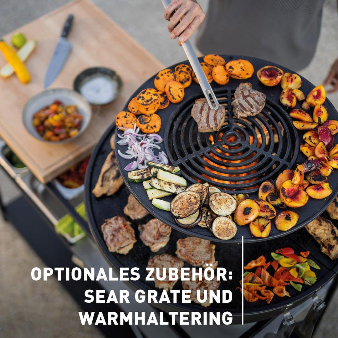 höfats - Bowl 70 Plancha Set tief - raucharme Verbrennung - Feuerstelle und Plancha Grill - kippbare
