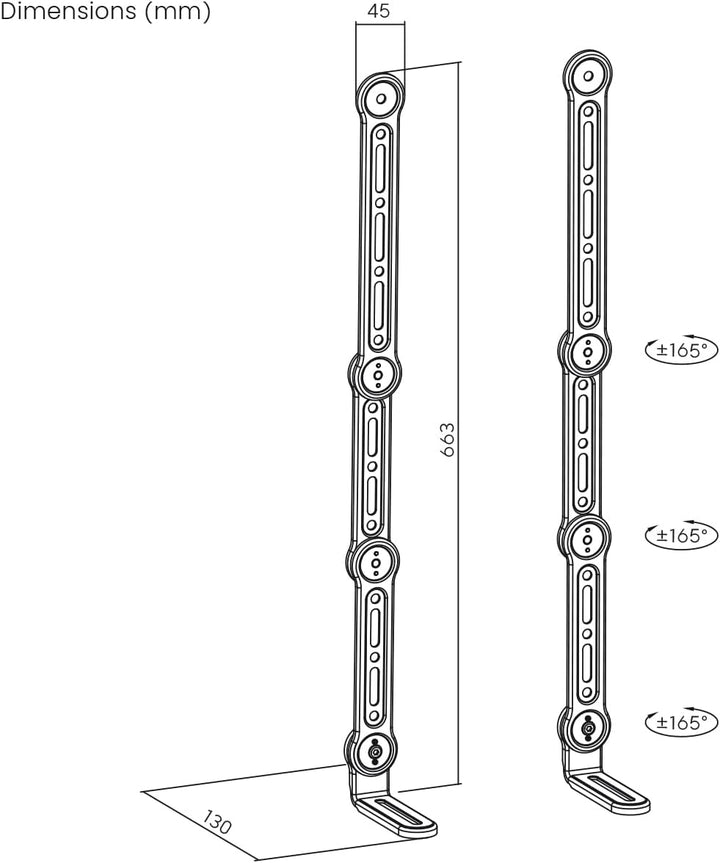 my wall Universal Soundbar-Halterung HZ32-2L – Soundbar TV Halterung, für Bildschirme bis 90 Zoll, P