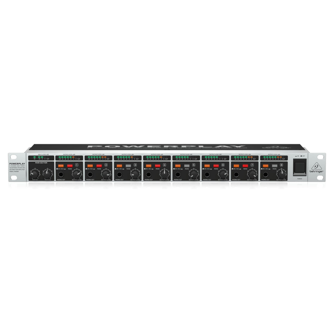 Behringer POWERPLAY HA8000 V2 8-Kanal-Hochleistungs-Kopfhörer-Misch- und Verteilverstärker, POWERPLA