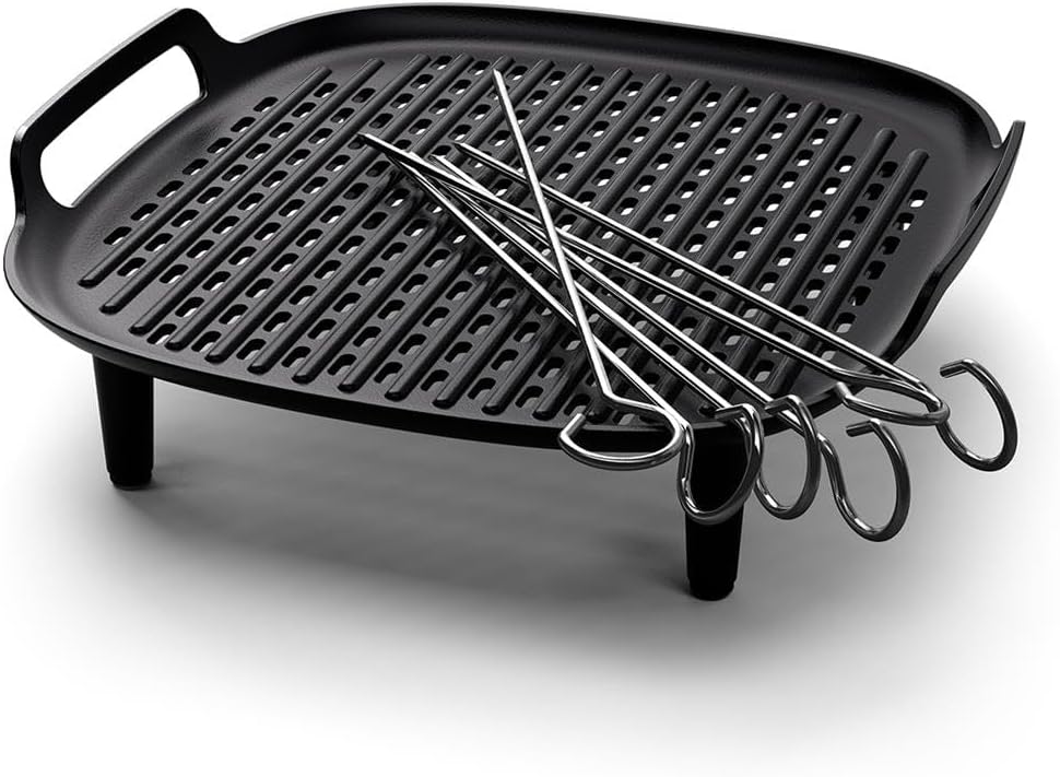 Philips Airfryer Zubehör für 7.2L Heissluftfritteuse, Grill-Kit, Grillplatte und 6 Spiesse, HD9959/0