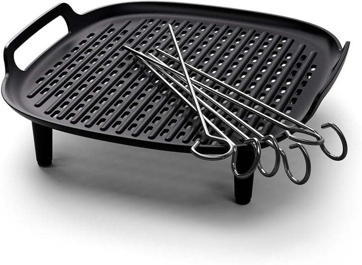 Philips Airfryer Zubehör für 7.2L Heissluftfritteuse, Grill-Kit, Grillplatte und 6 Spiesse, HD9959/0