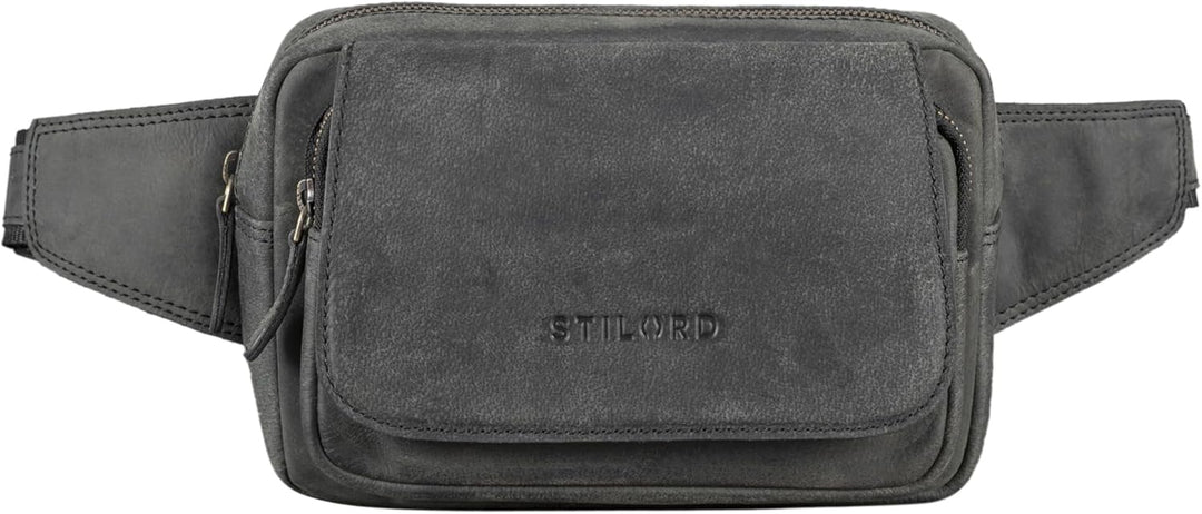 STILORD 'Boston' Gürteltasche Leder Vintage Bauchtasche Männer Frauen Hüfttasche für Kamera Jogging