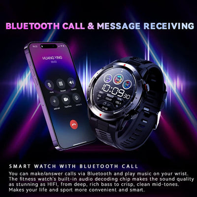 Bengux Smartwatch Herren mit Telefonfunktion 1,39Zoll HD Voll Touchscreen IP68 mit 100+ Sportmodi Fi