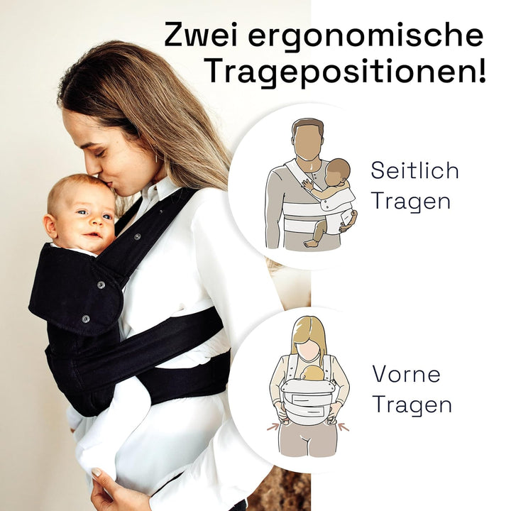 marsupi Classic Babytrage - Neugeborene von der Geburt bis zu 15 kg - Baby Erstaustattung - Klett-Ve