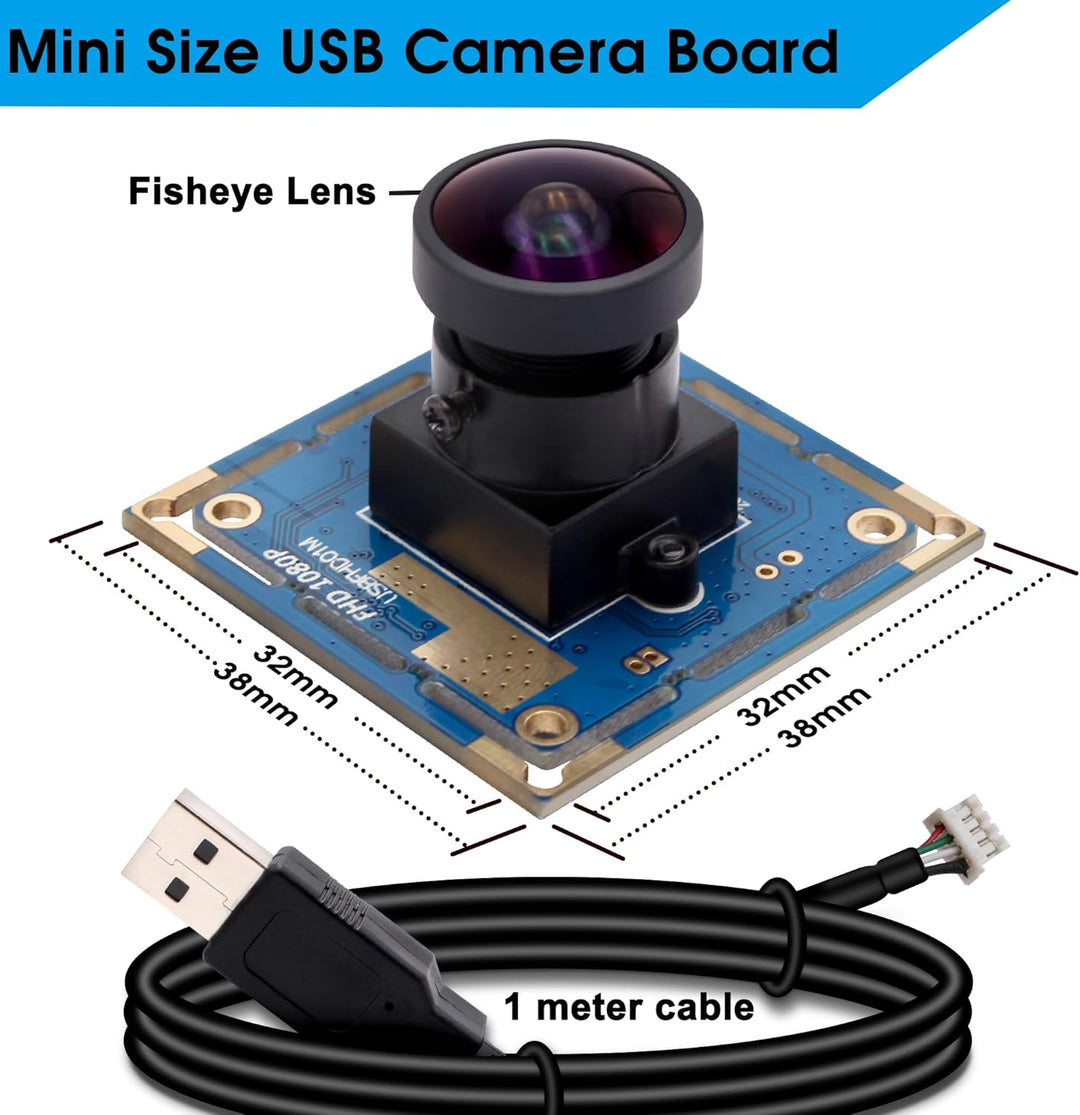 Svpro Webcam Weitwinkel 170 Grad Fischaugenobjektiv-Kamera USB Full HD 1080P 30fps Web-Kamera für Li