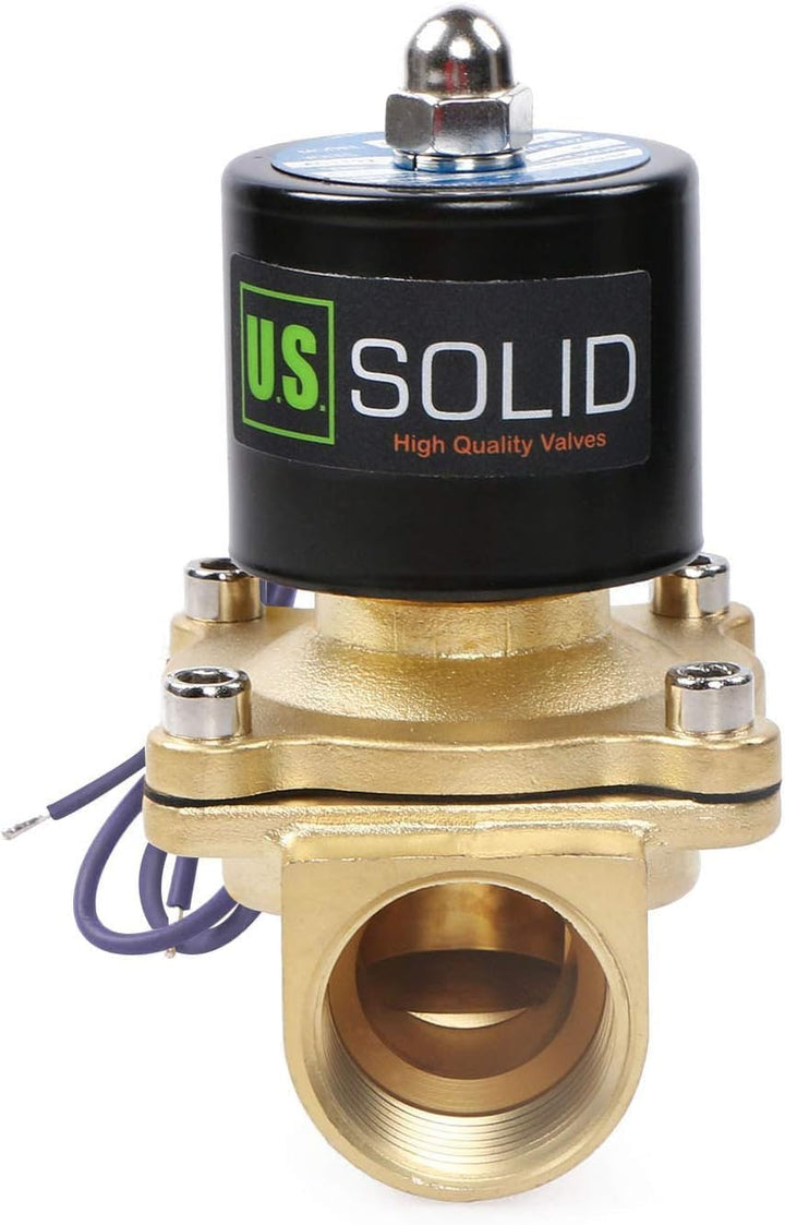 U.S. Solid 1" G 12 V DC Messing Magnetventil Direktgesteuert für Wasser Luft Gas Öl NC Brass Solenoi