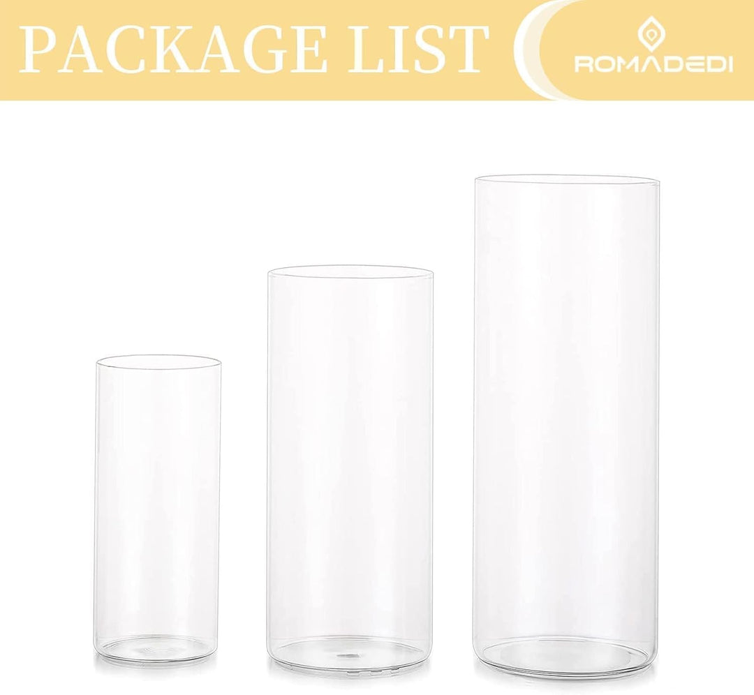 Windlicht Glas Kerzenhalter Kerzenständer Glaszylinder：Romadedi 3er Set Windlichter für Kerzen Stump