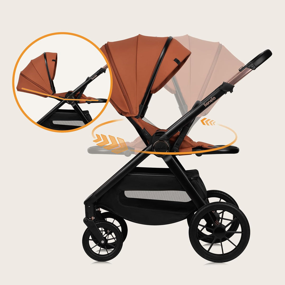 Lionelo Layla Kinderwagen 2 in 1 Kombikinderwagen (0-4 Jahre, bis 22 Kg), Babywanne und Sportsitz, W