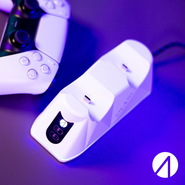 Stealth - Twin Charging Dock with 2m Play & Charge Cable for PS5 - White [Video Game] Weiss, Weiss