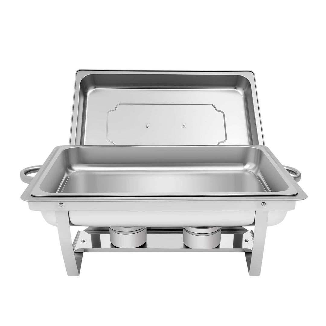 Speisenwärmer Edelstahl, 9L Chafing Dish Warmhaltebehälter Speisewärmer Wärmebehälter Hotel Buffet W