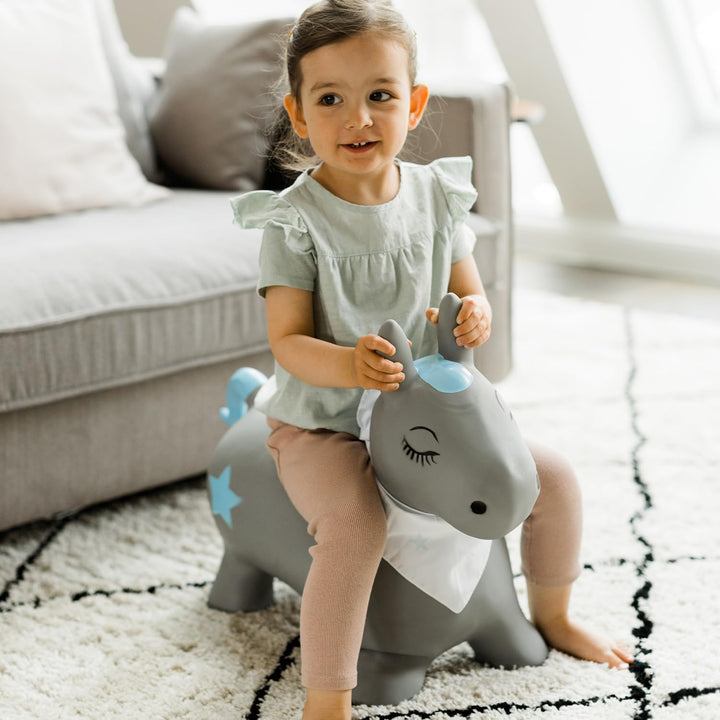Kindsgut Hüpf-Tier für Kinder, dezente und Moderne Farben, liebevolle Details, inklusive Luftpumpe,