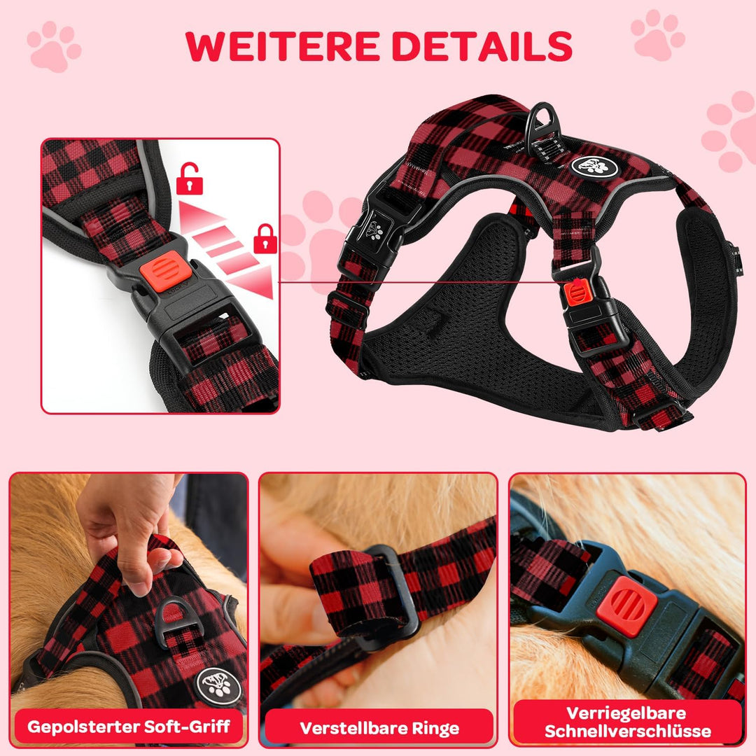 FURRYFECTION Anti Zug Hundegeschirr, Brustgeschirr kleine Hunde Sicherheitsgeschirr Welpen, Antizugg