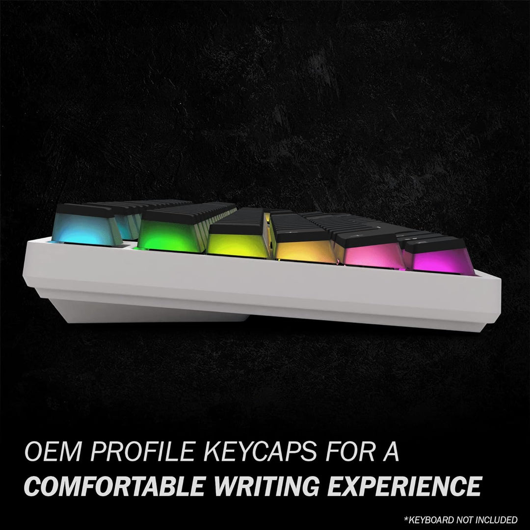 HK Gaming 108 Double Shot PBT Pudding Keycaps Keyset for Mechanical Gaming Keyboard MX Switches (Bla