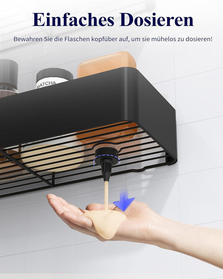 Kitsure Duschablage ohne Bohren - 2 Stück rostfreie Badezimmer Organizer, schnell trocknende Badrega