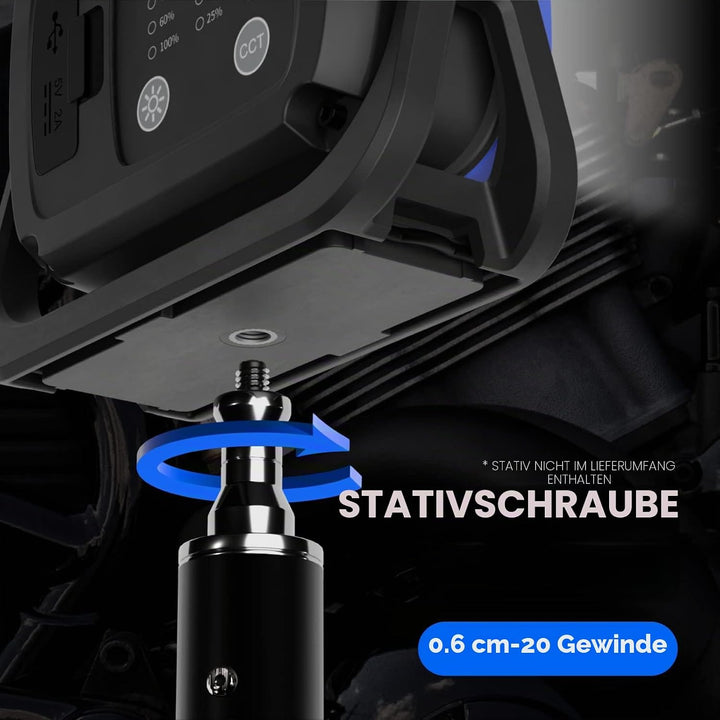 PRINCEWAY LED Baustrahler Arbeitsleuchte Akku Strahler Werkstattlampe, 2000LM Tragbare Magnetische W