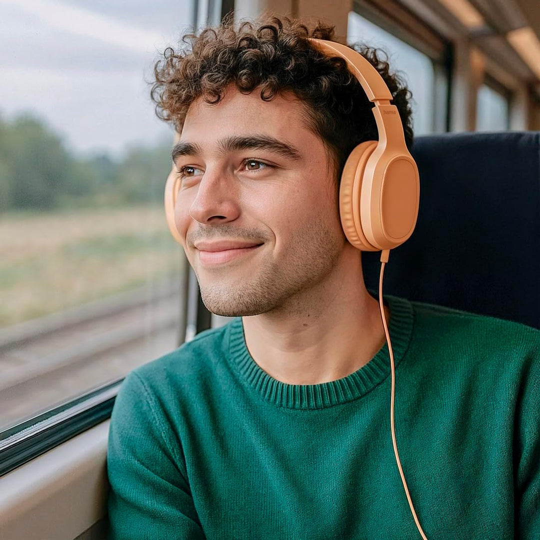 Hama Kopfhörer Fun C, On-Ear, Mikrofon, einseitige Kabelführung, USB-C, Orange, Orange