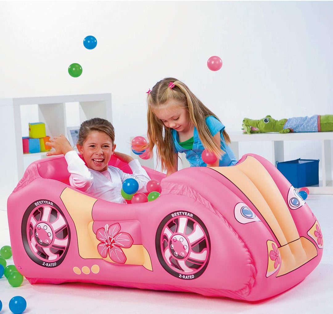 Bestway 52159B-03 - Bällebad Rennauto mit 50 Spielbällen, 119 x 79 x 51