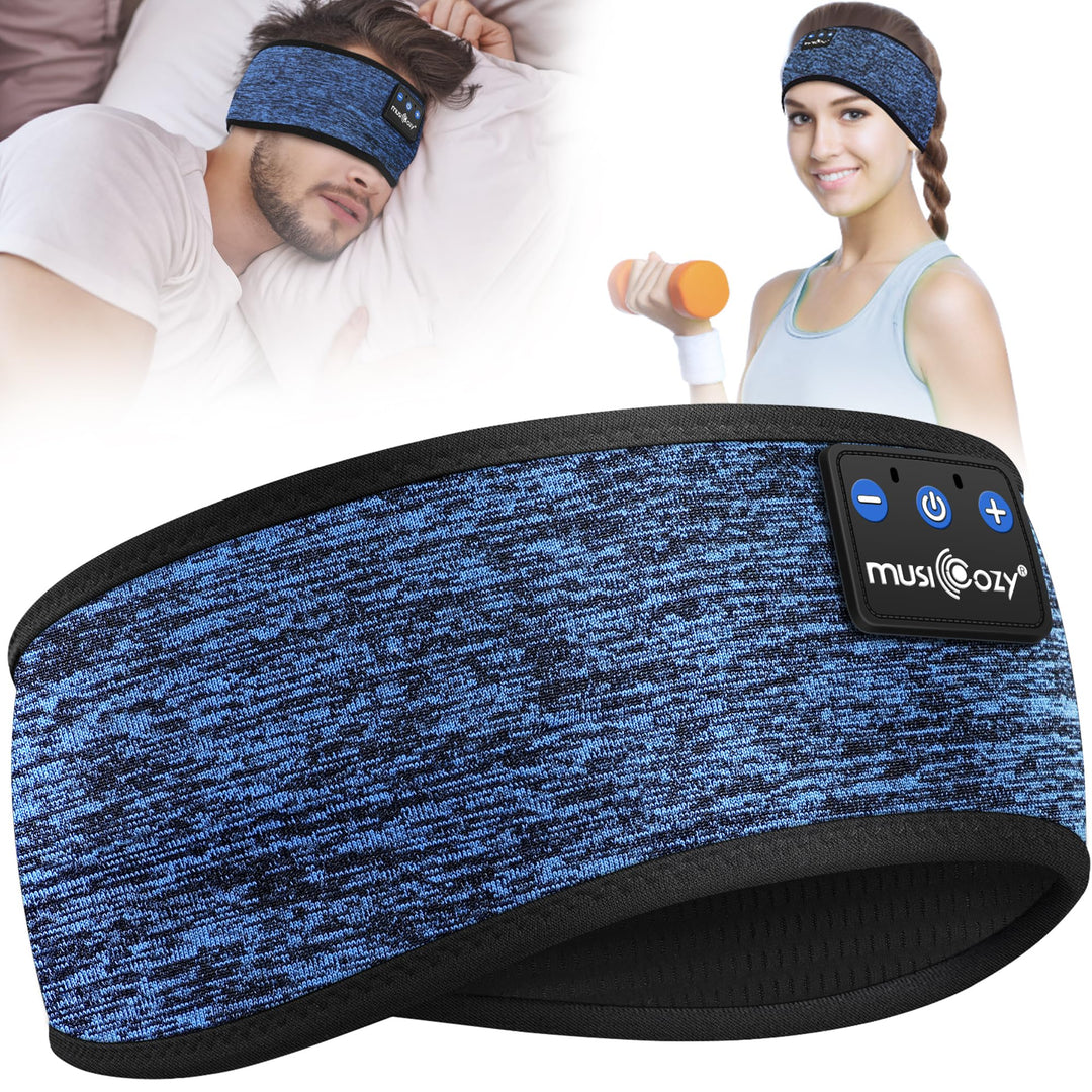 MUSICOZY Schlafkopfhörer Bluetooth, Schlaf Kopfhörer Seitenschläfer Kabellos Sport Kopfhörer Stirnba