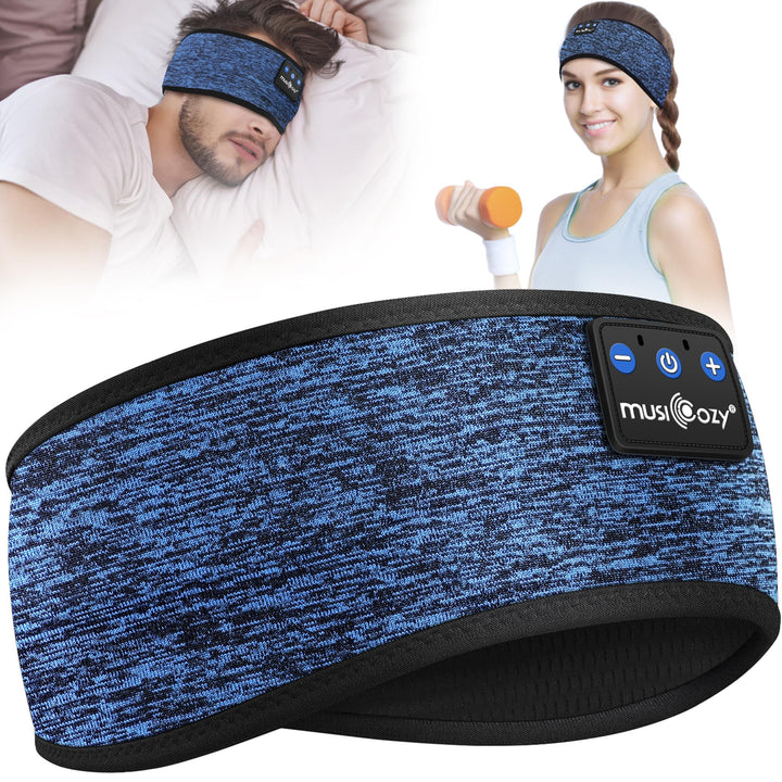 MUSICOZY Schlafkopfhörer Bluetooth, Schlaf Kopfhörer Seitenschläfer Kabellos Sport Kopfhörer Stirnba