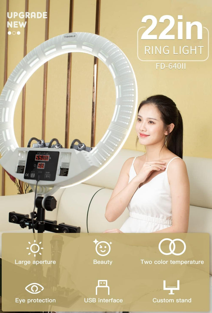 100W 22-Zoll super helles LED digitales Display Ringlicht Kits,Lampe für Make-up Schönheit Nagel Hau