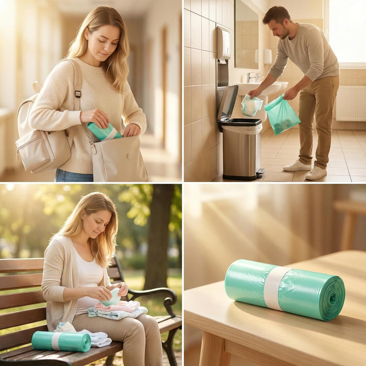8er Pack Windelsack Nachfüllrollen | Kompatibel mit Korbell 16L Windeleimer | 10m Endlosrolle mit Ge