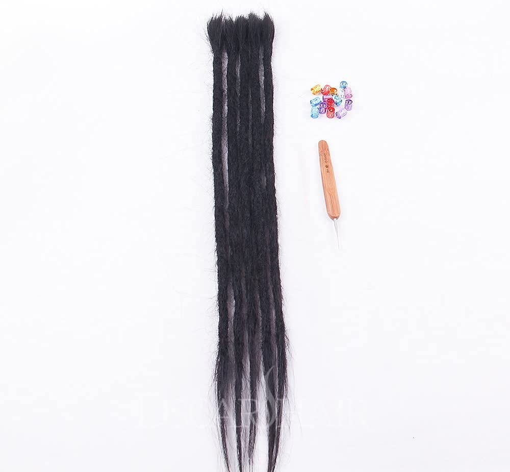 100% Echthaar Dreadlock Extensions 20 Zoll 5 Stränge/Pack Handgemachte Crochet Dreadlocks Extension